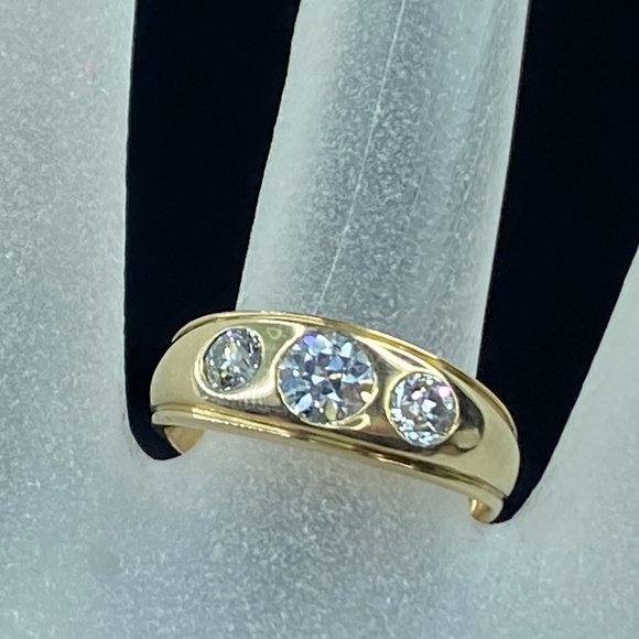 Appraised $4,395 14K yellow gold 1.0ct G/VS1 Euro cut Diamond ring band 5.0g s7